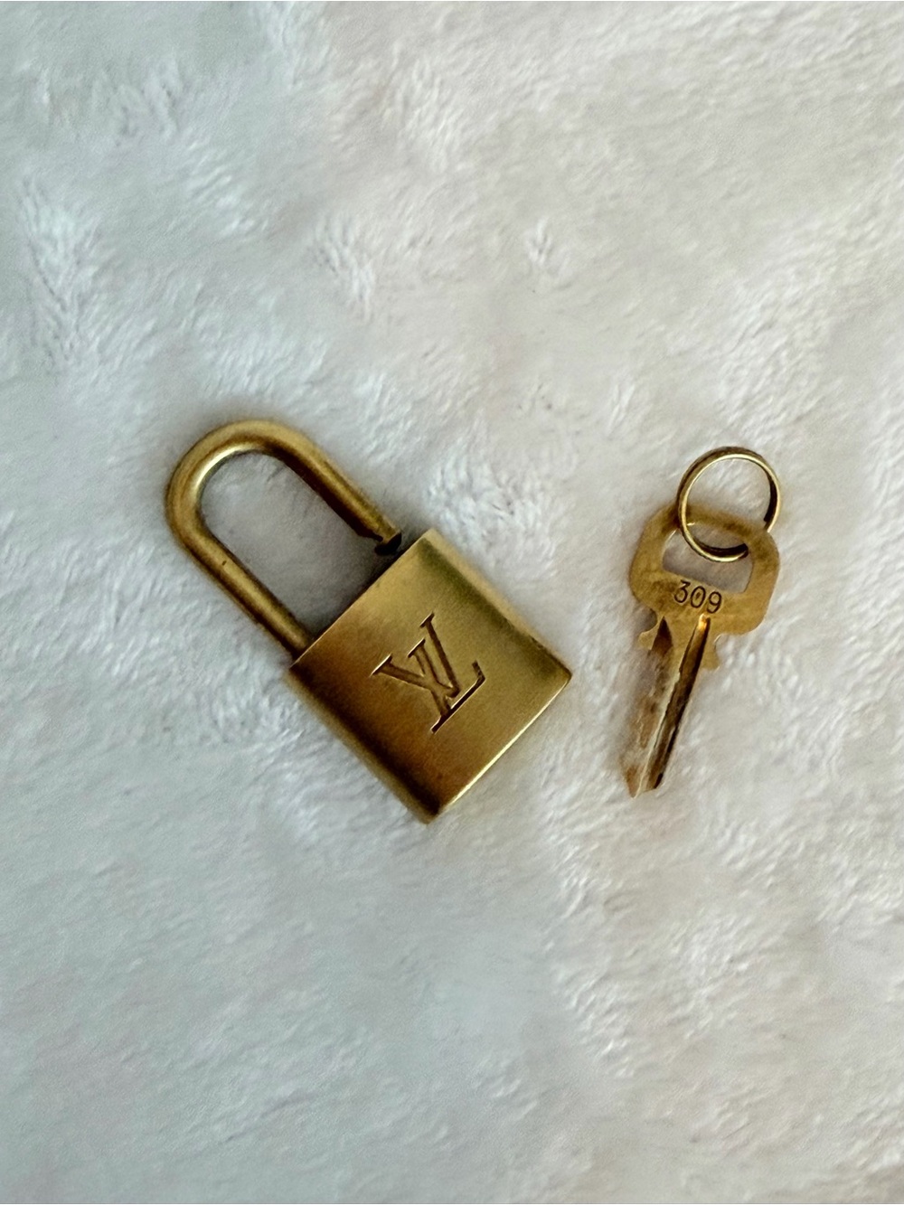 Louis Vuitton Gold-tone Padlock and Key Set